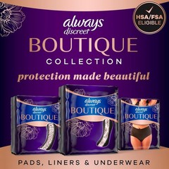 Always Discreet Boutique Incontinence Panty Liners for Bladder Leaks, Size 2, Ve