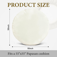 Papasan Chair Cushion Cover, 55″ X 55″ Soft Plush Fleece Slipcover Only, Removab