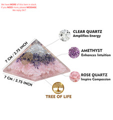 Crystal Amethyst Rose Quartz Orgone Pyramid – Multi Color