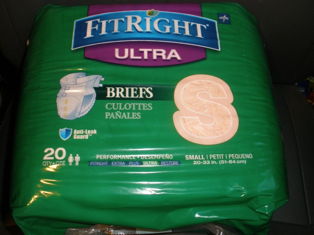 NEW Medline Fit Right Plus Briefs Incontinence Aid Quantity 20 SMALL Pink