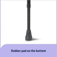 Medline Bariatric Walking Cane Adjustable Height 500 Lbs Stability Black