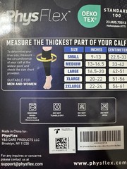 2 Pack Physflex Compression Calf Sleeves Medium Unisex