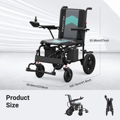 Electric Wheelchair Foldable All Terrain 500W Motorized Wheelchair for Seniors