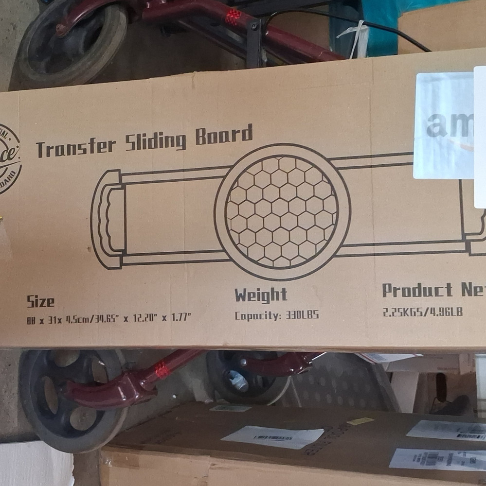Sliding Transfer Board 31 x 12.2 x 1.7 in, 330 lb Maximum Load Capacity
