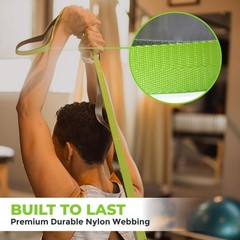Stretching Strap with Exercise Poster for Improved Flexibility and Strength