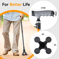 Walking Cane with LED Light for Seniors Men Women, Adjustable Folding Canes for