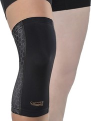 Adult Black Copper-Infused Compression Knee Sleeve for Running, Large
