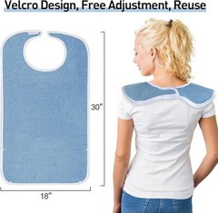 3Pcs Adult Bibs Eating Washable Reusable Clothing Protector Adjustable Closure