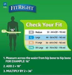 FitRight Adult Diapers, Extra+ Heavy Absorbency, L (Waist Size 44in-56in), 80…