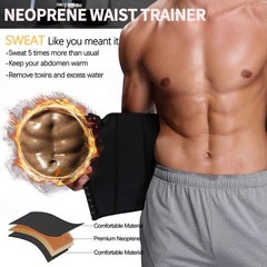 Men’s Sauna Suit Sweat Vest Neoprene Waist Trainer Tank Top T-Shirt Body Shaper