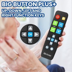 Big Button TV Remote for Seniors Universal Compatibility Easy to Use Black