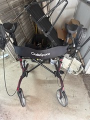 Oasis Space Upright Walker With Seat Padded Arm Rests Hand Brakes Adjustable