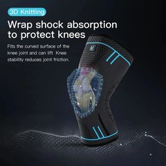 1 Pcs Compression Knee Support Sleeve Elastic Breathable Knee Pads Brace Springs