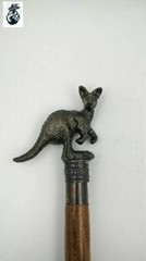 Solid Brass Designer kangaroo Handle Wooden Victorian Vintage Walking Cane