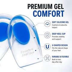 Self-Adhesive Gel Heel Support Pads for Injury Prevention – Size L, 2 Pairs