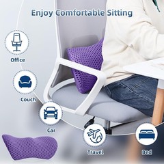 Portable Memory Foam Lumbar Pillow with Removable Cover – Pain Relief Anywhere