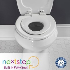 Mayfair NextStep2 Toilet Seat with Built-In Potty Elongated (1-Pack), White