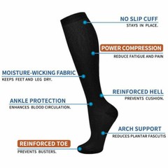 1-3 Pairs Compression Socks Pain Relief Calf Leg Foot Support Stocking S-XXL