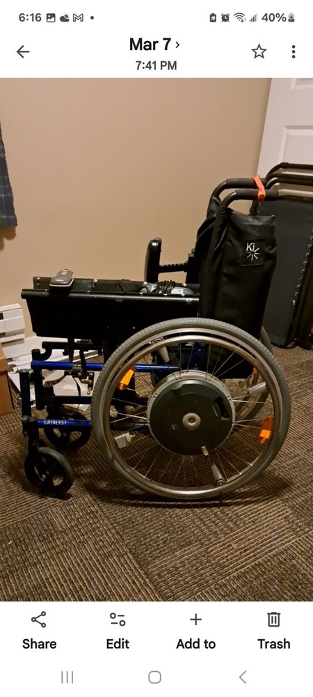 Ki Mobility Wheelchair With Emotion Wheels And A Never Used Pair Of Wheels