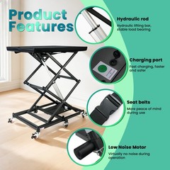 Wheelchairs and Scooters Lift with 6 Wheels, 9.2“-35“ in Height Adjustable