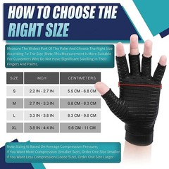 Copper Arthritis Compression Gloves Hand Support Pain Relief Joint Self Care