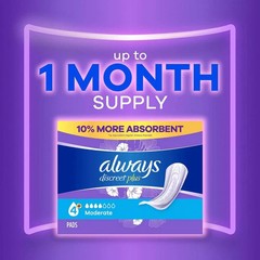 Always Discreet Incontinence Pads Moderate 153 Count Women Plus Absorbency