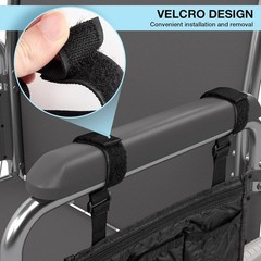 Wheelchair Side Bag, Black Walker Bag, Waterproof Armrest Pouch