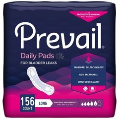 Prevail Daily Pads 13in Long Maximum Absorbency Disposable