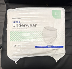 McKesson Ultra Underwear Incontinence Pants L Heavy 18 Ct White Odor Control