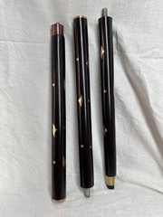 Handcrafted Wooden Walking Cane Stick Bronze Floral Handle Black/Brown Cane