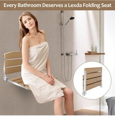LEXDA 16 Inch HDPS Shower Seat with 304 Stainless Steel Frame.