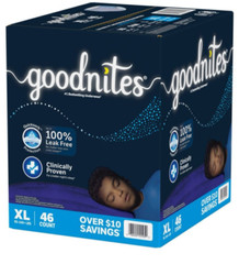 Extra Large 46 Ct Goodnites Nighttime Bedwetting Underwear for Boys ,95- 140 LB