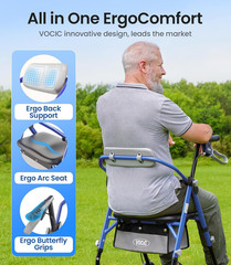 Walkers for Seniors, Z11 Rollator Walker with Seat, Max 380 Lbs, Avant Walkers w