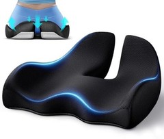 X Large Memory Seat Cushion for Office Chair Ergonomic 19″ x 17″ x 6″ Black