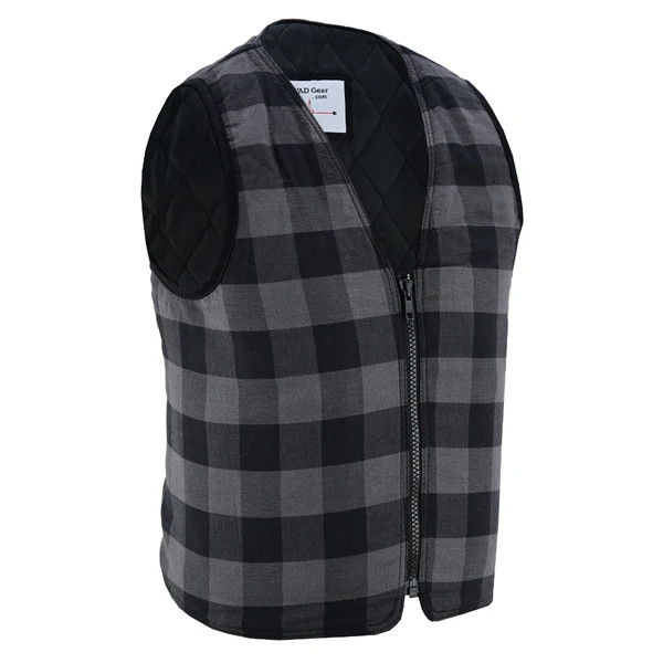 LVAD Flannel Vest Grey – Comfortable & Stylish, Sizes S-3XL for LVAD Wearer