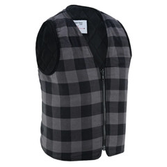 LVAD Flannel Vest Grey – Comfortable & Stylish, Sizes S-3XL for LVAD Wearer