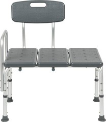 HERCULES Series 300 Lb. Capacity Adjustable Gray Bath & Shower Transfer Bench W/
