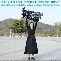 Irtme Ultra Lightweight Foldable Wheelchair，Carbon Steel Frame/Honeycomb Wheels