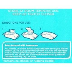 Assurance Premium Disposable Washcloths Pre-Moistened Body Wipes XL 192 Ct