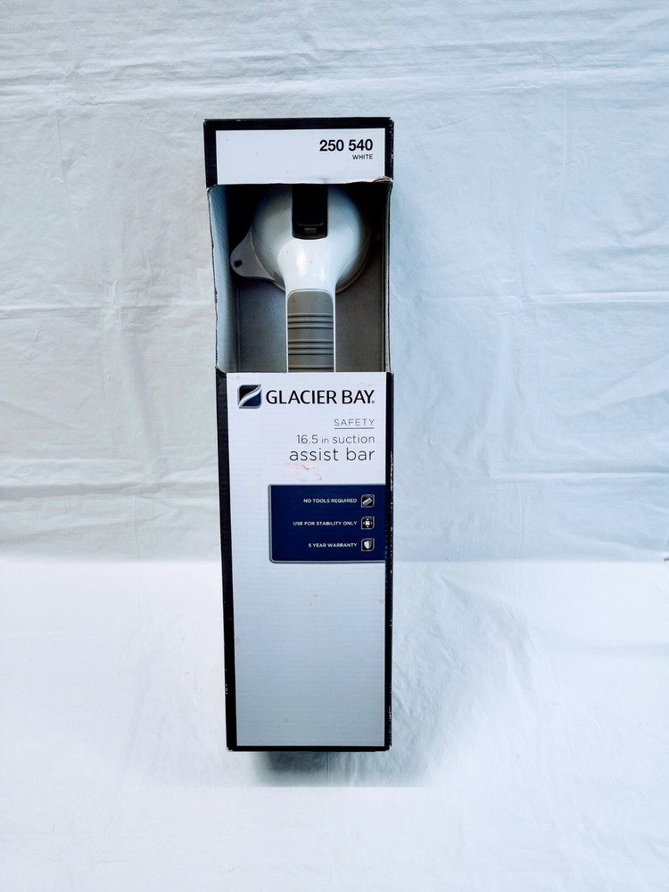 Glacier Bay White Safety 16.5 in Suction Assist Bar