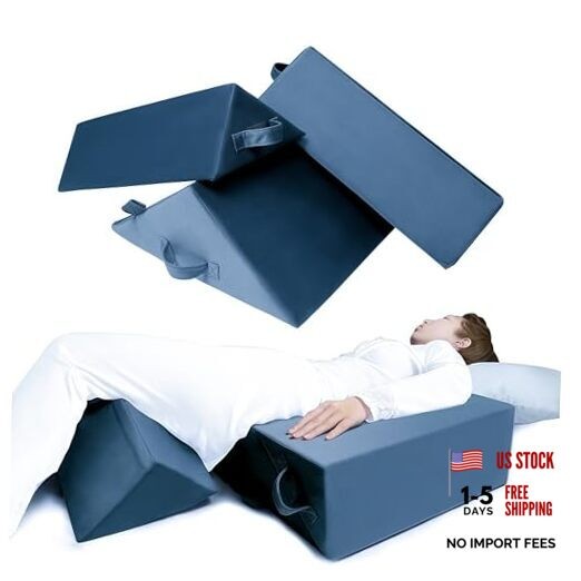 Positioning Wedge Pillow Set, 3-Piece Bed Wedge and Body Positioner for Grey