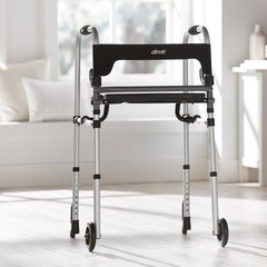 Clever-Lite LS Aluminum Silver Folding Walker Adjustable Height up to 300 lbs…