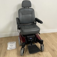 Pronto M51 Sure Step Red Power Wheelchair Joystick Adjustable Footrests