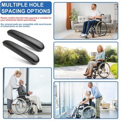 Bgxizin Padded Armrests for Wheelchair, Premium Short: 10-1/4″, Black