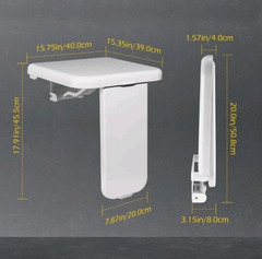 Dyna-Living Folding Shower Seat Wall Mounted 485 lbs Load-Bearing Fold Down