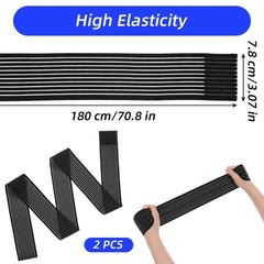 2 PCS Extra Long Elastic Knee Wrap Compression Bandage Brace , Adjustable Com…