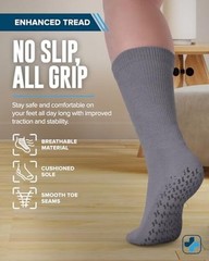 Diabetic Socks for Men and Large Black, White, Navy, Grey – 4 Pairs (Grip)