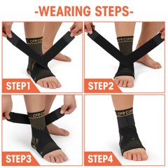Copper Ankle Brace Support Compression Sleeve Arthritis Tendonitis Adjustable