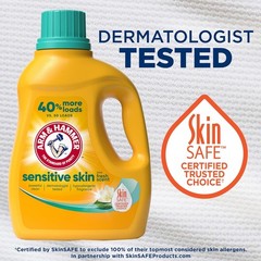 ARM & HAMMER Sensitive Skin Liquid Laundry Detergent, Fresh Scent, 105 fl oz, 10