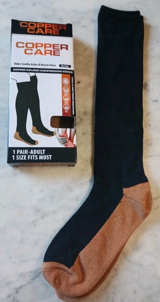 Copper Care Unisex Adult COMPRESSION SOCKS Soothes Aches & Pains Men Women